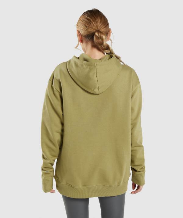 Damske Mikiny S Kapucňou Gymshark Training Oversized Zelene | NI1032469